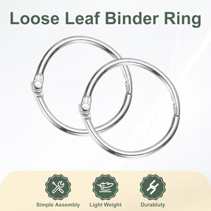1" x 1.18" Loose Leaf Binder Rings (30 Count)