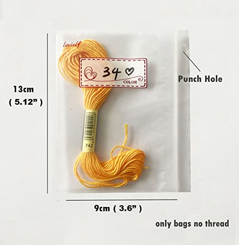Embroidery Threads Cross Stitch Floss Bag Organizer 5.12 x 3.6 inch (800 Count)
