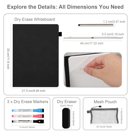 Portable Dry Erase Whiteboard Notebook
