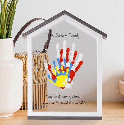 Exclusive House Shaped Family Handprint Kit; Unique DIY Keepsake