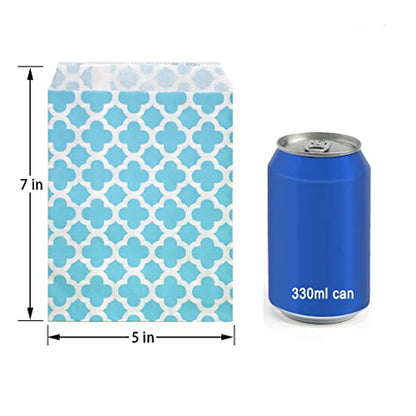 100 Pcs Blue Candy Buffet Bags Small Cookie Bags Polka Dot Paper Treat Bag for Wedding Birthday Party