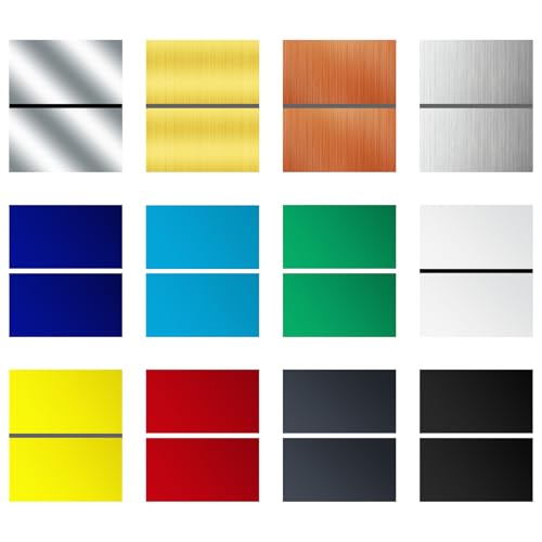 Laser Engraving Blank ABS Double Color Plastic Sheet (12 Count)