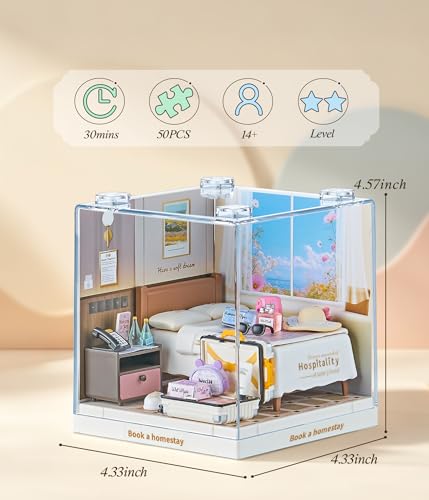 Cozy Hotel Room Super Miniature House Kit