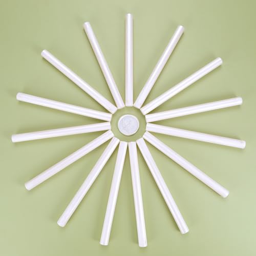 15Pcs Pearl White Glue Gun Sealing Wax Sticks for Wax Seal Stamp (15 Count)