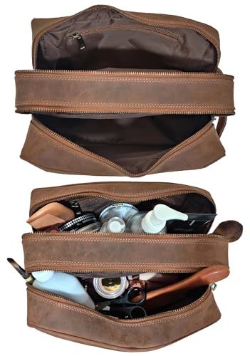Leather Travel Toiletry Bag for Men