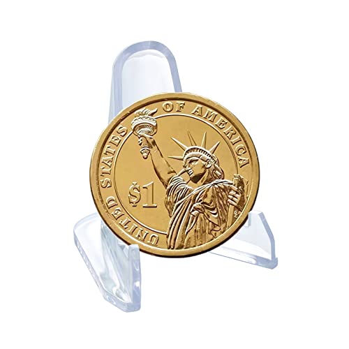 50 PCS Acrylic Display Holder Clear Display Easel Stands for Coins Capsules Phone Medals Stones Cards