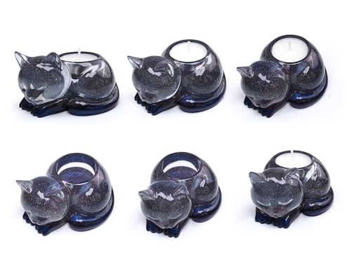 Cat Candle Holder Animal Cylinder Candle & Resin Mold