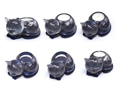 Cat Candle Holder Animal Cylinder Candle & Resin Mold