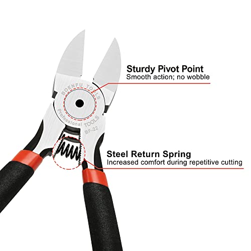 Wire Cutters Heavy Duty 5 Pack Side Cutters 6 Inches Wire Snips Flush Cut Pliers Metal Cutting Tool for Crafting (5 Count)