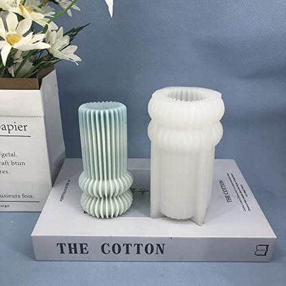 Stripe Roman Column Silicone Candle Mold Geometric Wax Soap Mold Fondant Chocolate Cake Baking Mould Plaster Clay Resin Epoxy Mold
