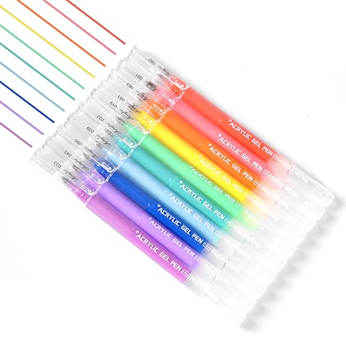ROSYMENG 10 Colors Acrylic Gel Pens Set (10 Count)