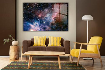 Stunning Nebula Tempered Glass Wall Art Painting for Living Room