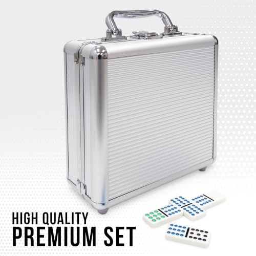 Mexican Train Dominoes Deluxe Aluminum Case