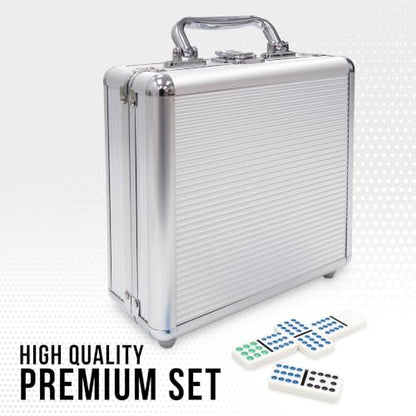 Mexican Train Dominoes Deluxe Aluminum Case