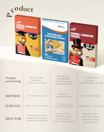 4Mil Self Adhesive Laminating Sheets 11.5x17.5 Inches (10 Count)