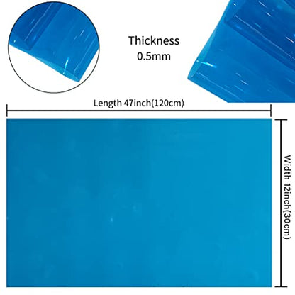HYANG SkyBlue Transparent PVC Super Clear Holographic Vinyl Faux Leather Sheets 1 Roll 12" x 47"