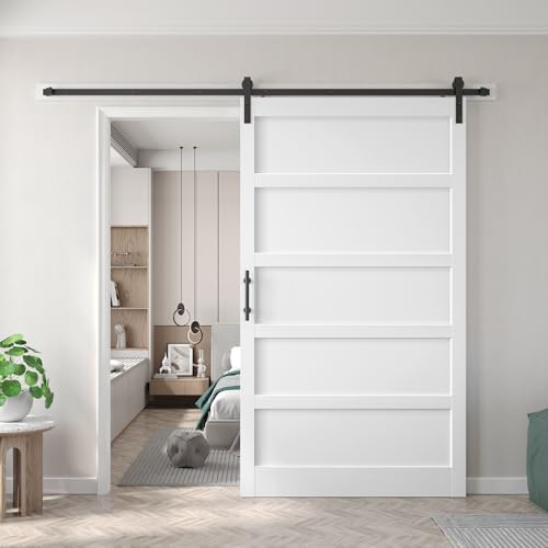 54x80 White Sliding Barn Doors and 9FT Hardware Kit Included