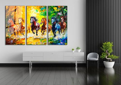 Horse Glass Wall Art Oil Painting for Living Room