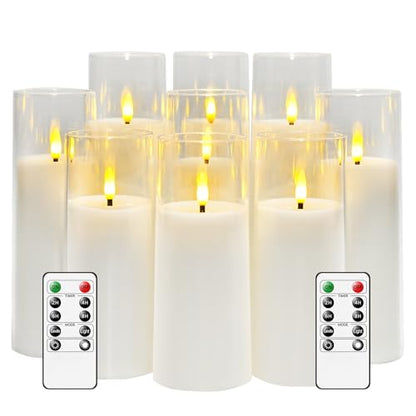 Flickering Flameless Candles Battery Operated with Remote and 2
