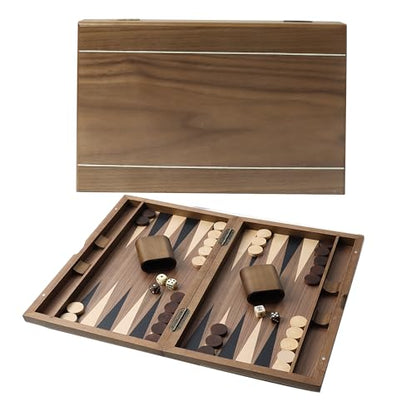 GSE Premium Wooden Inlay Backgammon Board Set