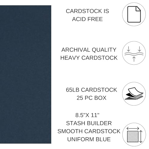 Stash Builder Cardstock 8.5" x 11" Uniform Blue
