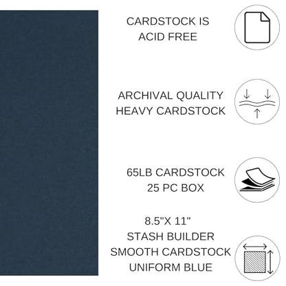 Stash Builder Cardstock 8.5" x 11" Uniform Blue