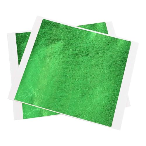 Gold Leaf Sheets for Art 100 PCS Green Foil