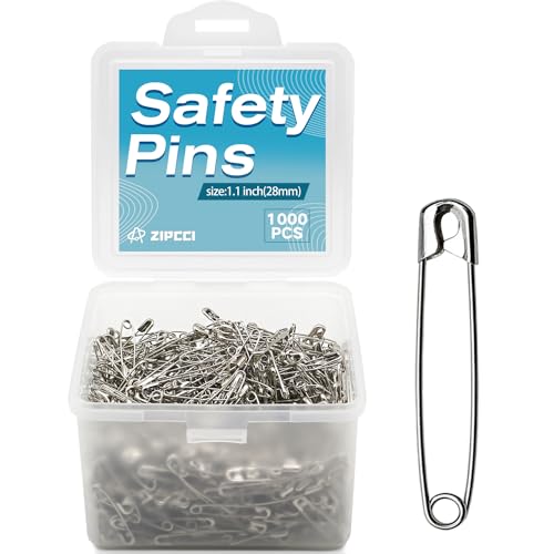 1000 Pcs 1.1 inch Nickel Plated Mini Safety Pins (1000 Count)