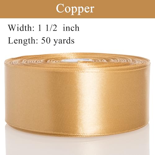 1 1 2 Copper Solid Satin Ribbon for Gift Wrapping