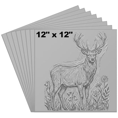 8 Pcs 12 x 12 Inch Linoleum Block Rubber Carving Block Soft Linocut Blocks Large Linoleum Sheet Unmounted Lino Plates for Engraving Art Project Printmaking Artist Studio Supplies