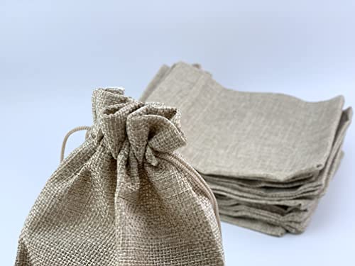 Pack of 25 Burlap Gift Bags with Drawstring Linen Jewelry Pouches Wedding Hessian Jute Bags for Birthday and Treat Pouches Party Wedding Favors Gift
