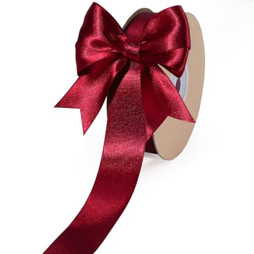 Burgundy Satin Ribbon 1 Inch 25 Yards