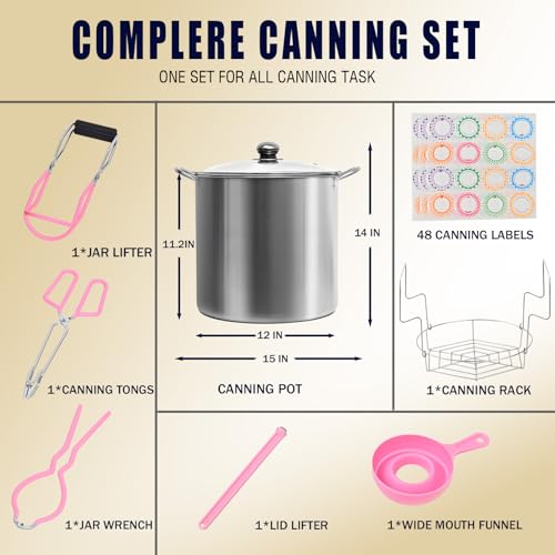 Canning Pot Water Bath Canner with Rack and Lid