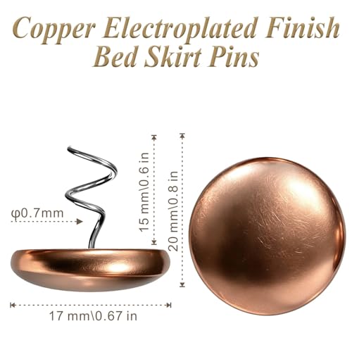 Copper Wrapped Twist Pins for Bed Skirt & Sofa Covers (16 Count)