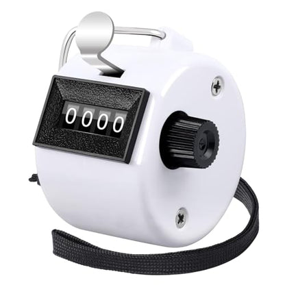 White Handheld Tally Counter Clicker 4 Digital for School Event