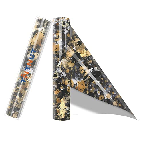 Black Gold Splash Heat Transfer Vinyl Roll