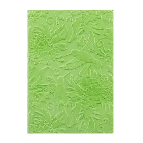 3D Hummingbird and Flowers Embossing Folders for Card Making