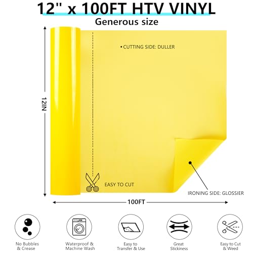 Yellow HTV Heat Transfer Vinyl Rolls