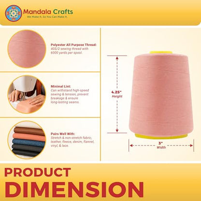40S 2 Blush Polyester 4 Pack of Serger Threads Cones