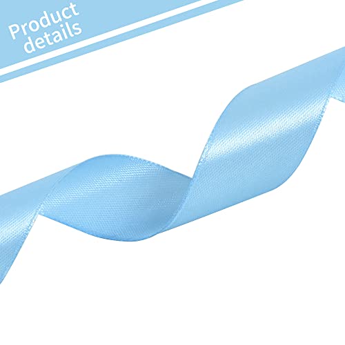 1 Inch x 100yds Light Blue Satin Ribbon for Crafts (300 Foot)