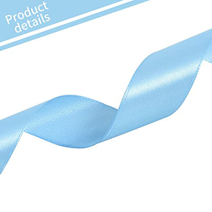 1 Inch x 100yds Light Blue Satin Ribbon for Crafts (300 Foot)
