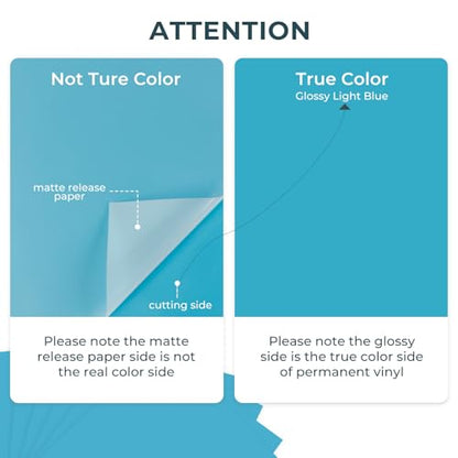 Light Blue Permanent Vinyl 12 Pack 12"x12" Compatible with Cricut (12 Count)
