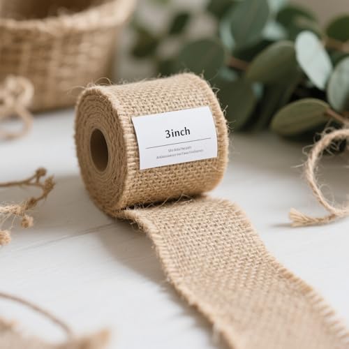 3 Inch Wide 54 Yards Burlap Ribbon (162 Foot)