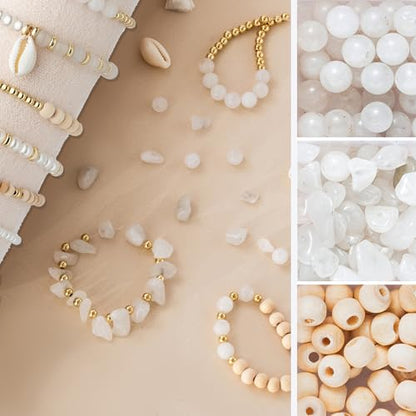 Jewelry Making Supplies Kit Natural Stone Beads for Irregular Natural Stone with for DIY Craft Bracelet Necklace Earrings for Adults