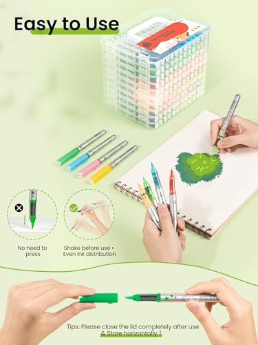 Acrylic Paint Markers 12 Green Colors (12 Count)