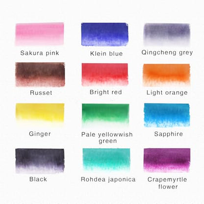 12 Colors Blendable Watercolor Markers for Adults 2026 Professional Double Tip Paint Pens with 1 Water Brush Pen Water Based Coloring Pens Drawing Markers Set with Flexible Brush Tip (12 Count)
