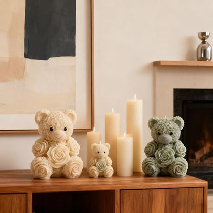 2PCS Rose Bear Silicone Mold (2 Count)