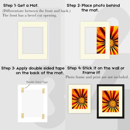 5 Pack Double mat 11x14 for 8x10 Photo Ivory Over Ivory