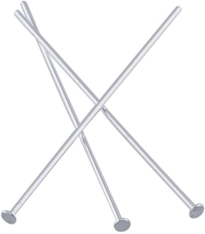50pcs Adabele Authentic Sterling Silver Flat Headpin Head Pins 25mm (1 inch) Hypoallergenic for DIY Craft Jewelry Making (Wire 0.4mm/26 Gauge) SS3-25