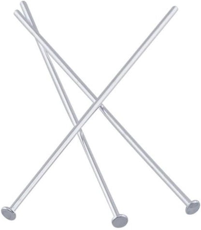 50pcs Adabele Authentic Sterling Silver Flat Headpin Head Pins 25mm (1 inch) Hypoallergenic for DIY Craft Jewelry Making (Wire 0.4mm/26 Gauge) SS3-25